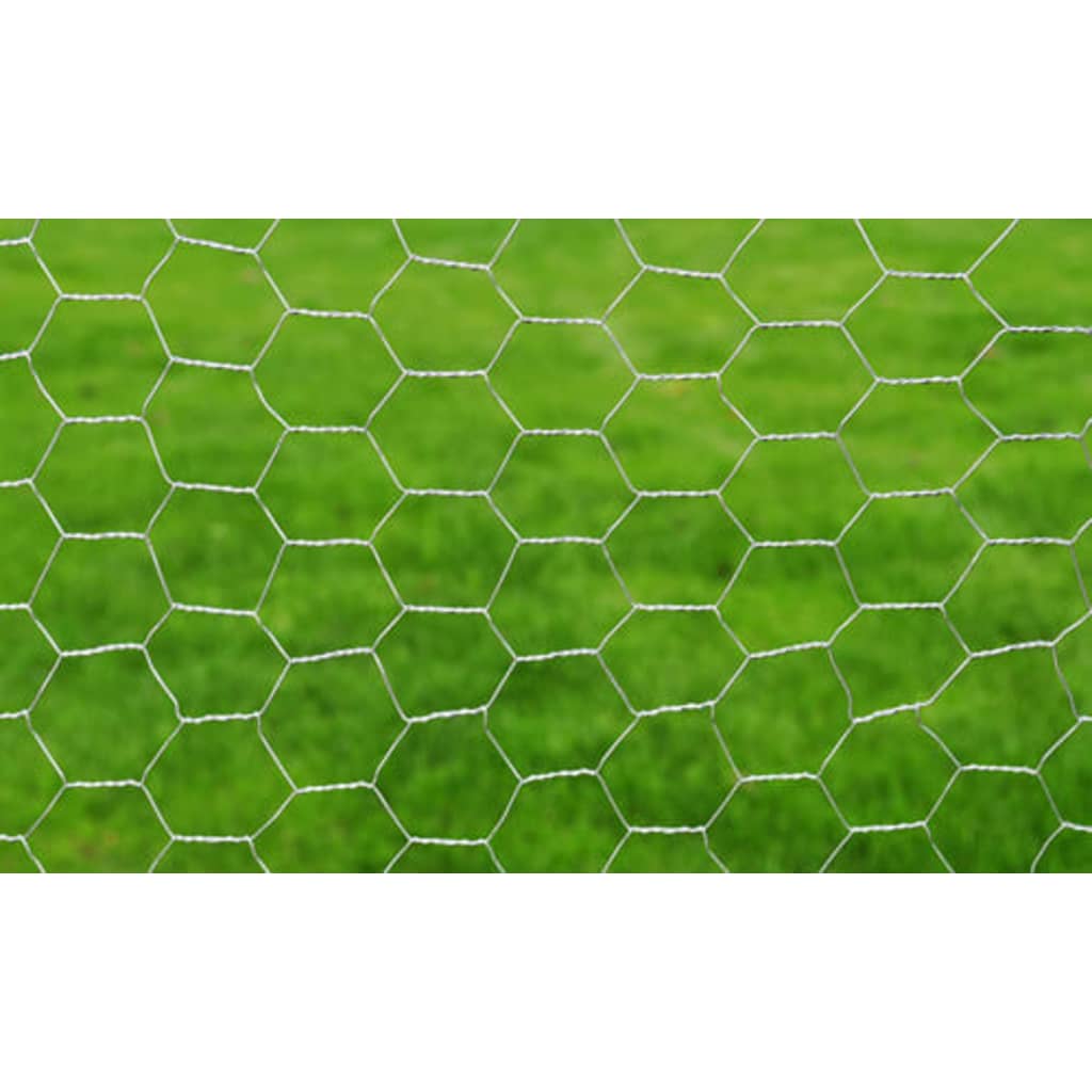Vidaxl chicken wire 25x1 m galvanized steel silver colored