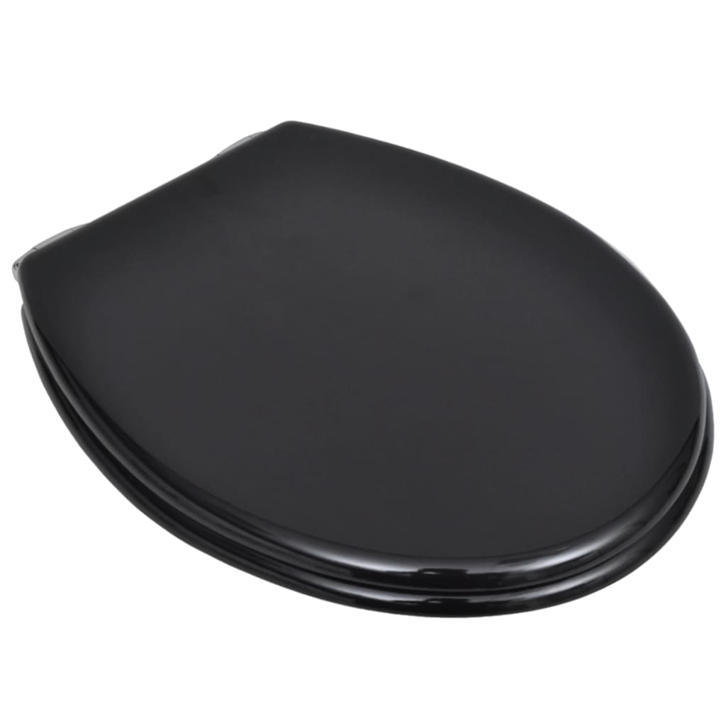 Asiento de inodoro Vidaxl Diseño simple de cierre suave MDF Negro