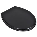 Asiento de inodoro Vidaxl Diseño simple de cierre suave MDF Negro