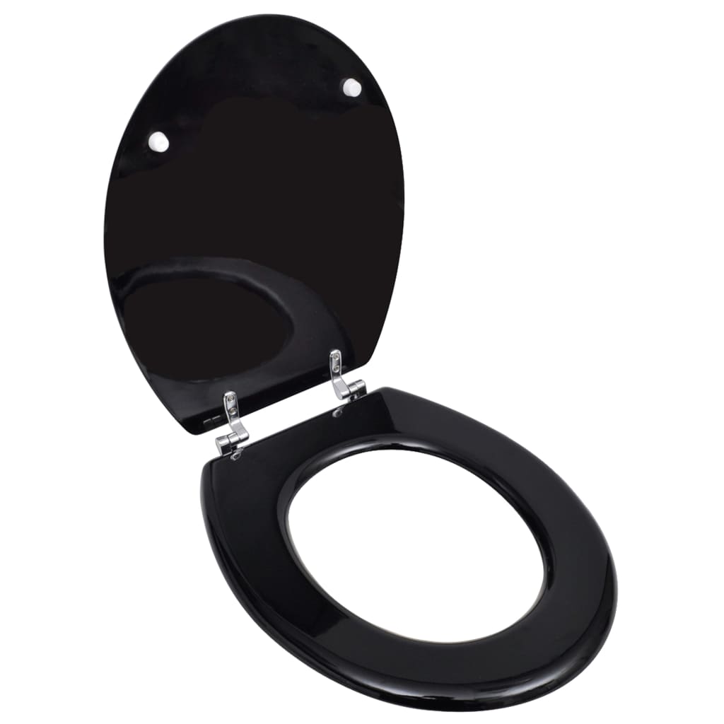 Vidaxl Toilet Siège simple Design MDF noir