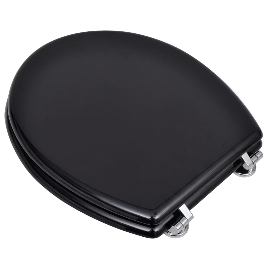 Vidaxl Toilet Siège simple Design MDF noir