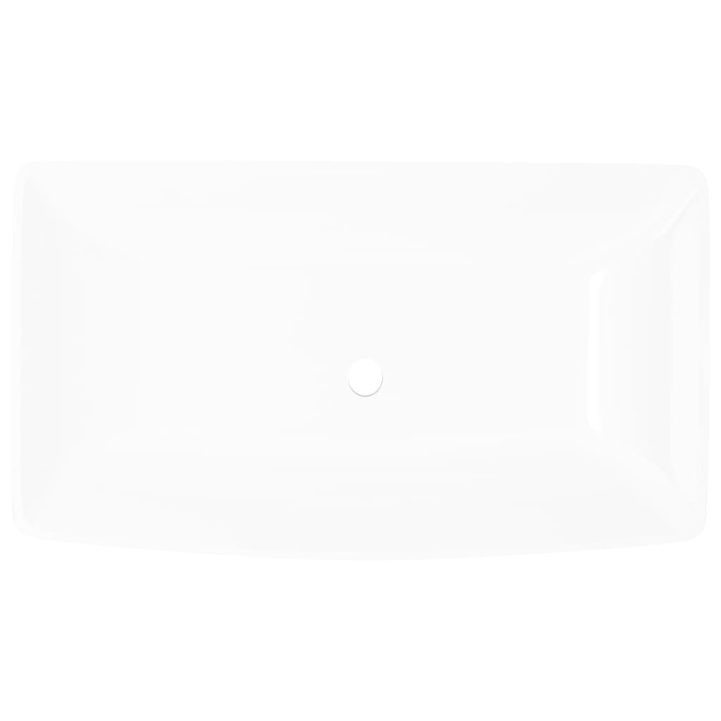 Vidaxl luksus keramisk rektangulær vask 71 x 39 cm (hvid)