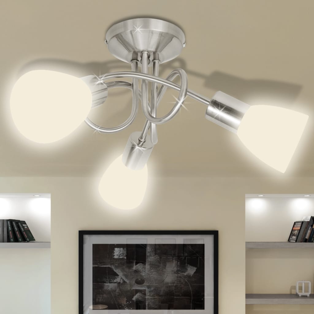 Vidaxl taklampe med glasshetter for 3 x E14 pærer