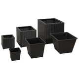 Plavnostní pěstitele Vidaxl zvedly 3 st. Poly Rattan Black