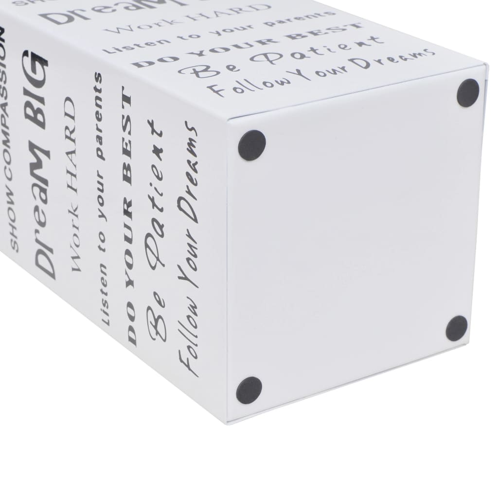 Parapluie Vidaxl et porte-bâton de marche carré blanc + text acier 48,5 cm