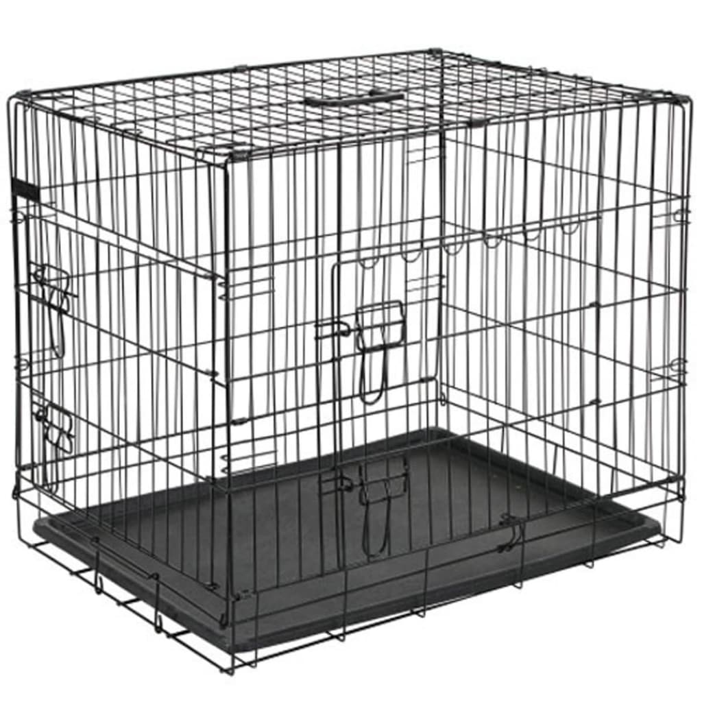 @Pet Hondenbench 92.5x57.5x64 cm kovinska črna 15003