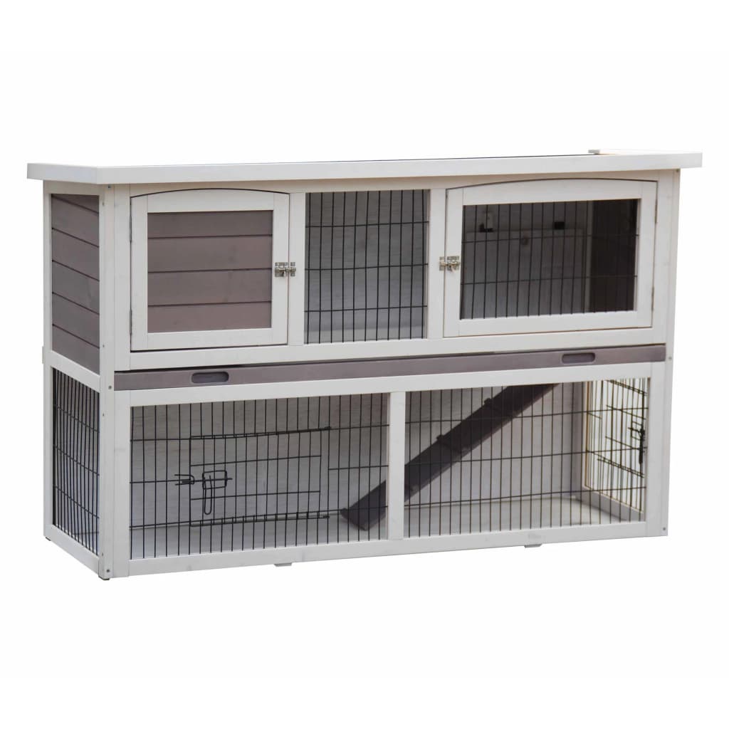 @Pet Rabbit Shed Bigfoot 137x50x85 cm Wood White
