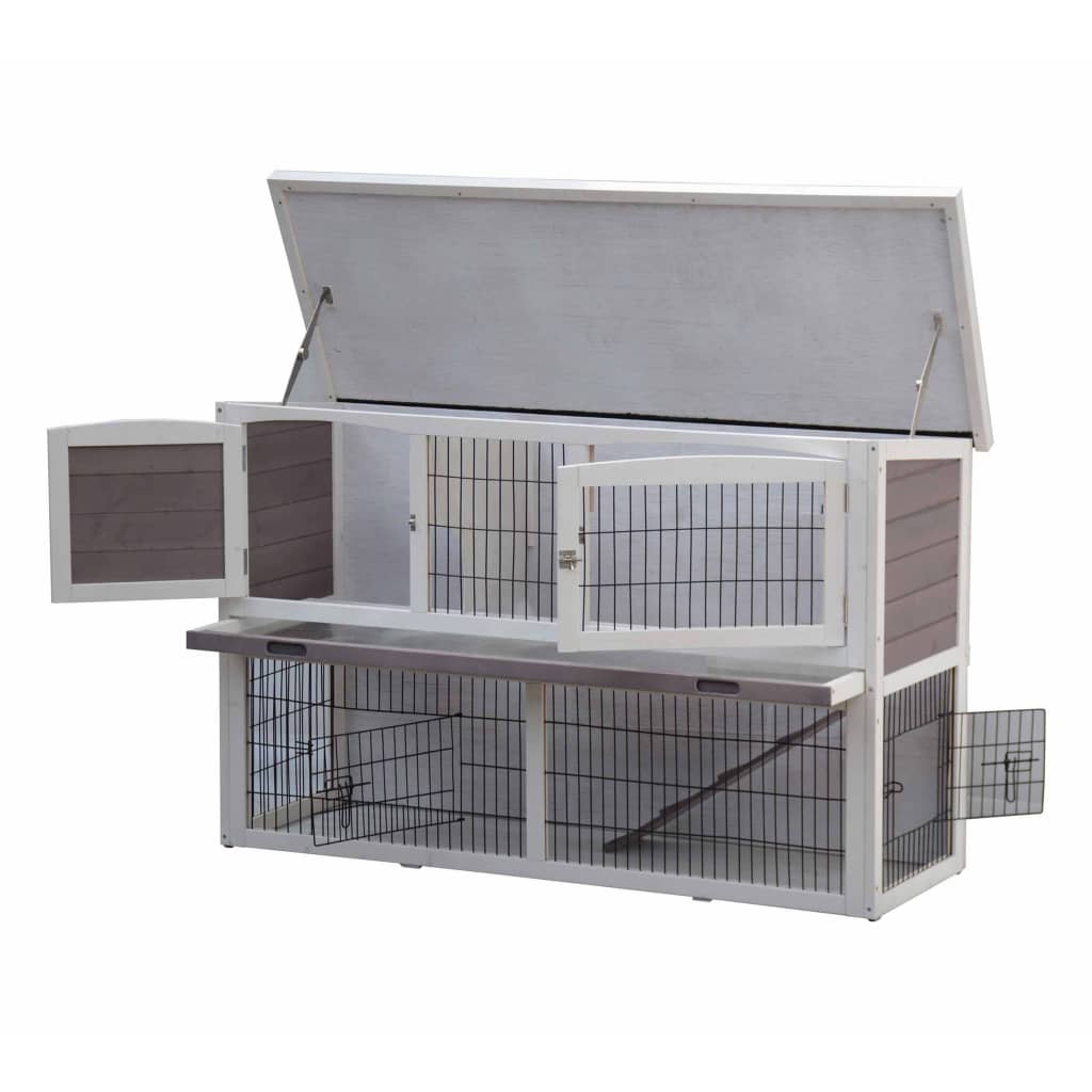 @Pet Rabbit Shed Bigfoot 137x50x85 cm Wood White