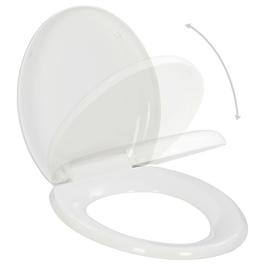 Vidaxl toilet seat soft-close with Quick-release design white