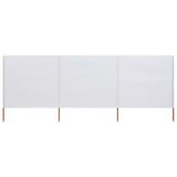 VIDAXL SHERSHIELD 3 PANELE 400X80 CM Tkaninowy piasek biały