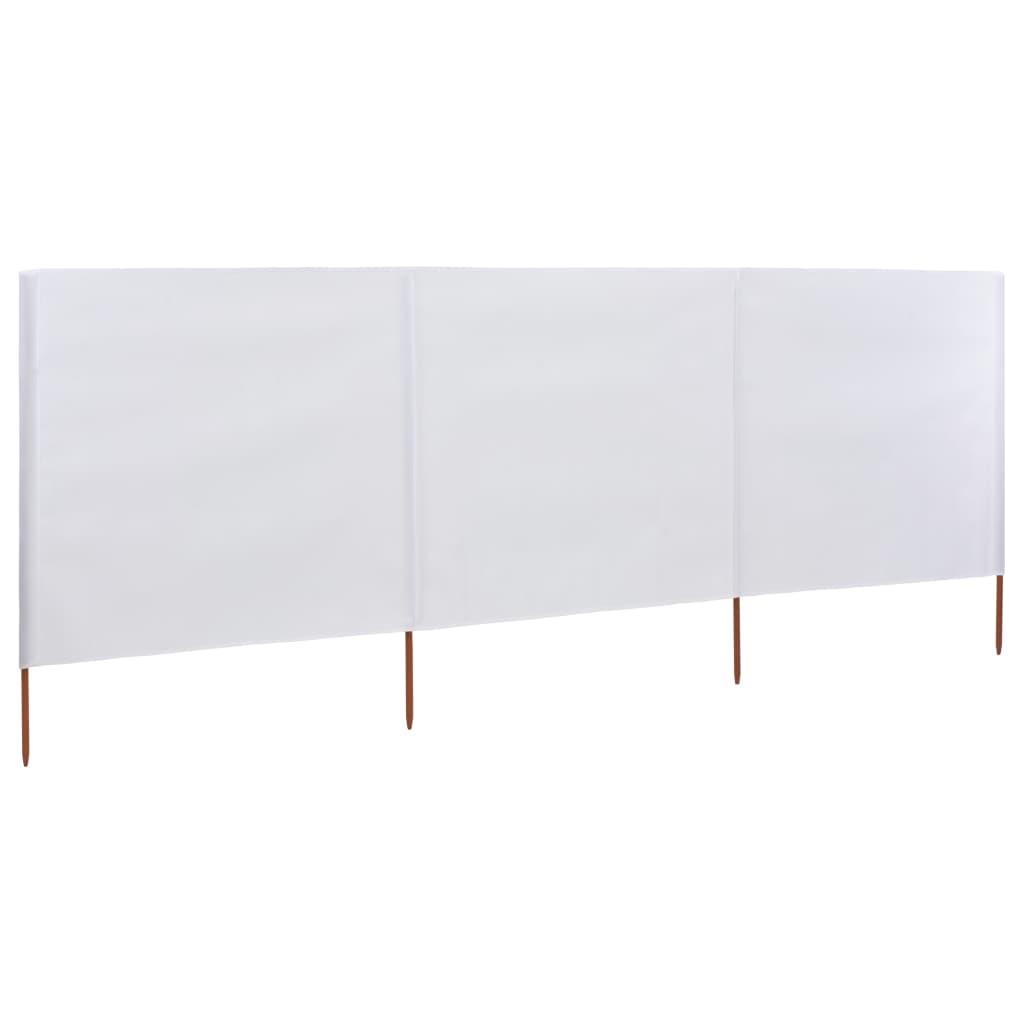 VIDAXL SHERSHIELD 3 PANELE 400X80 CM Tkaninowy piasek biały
