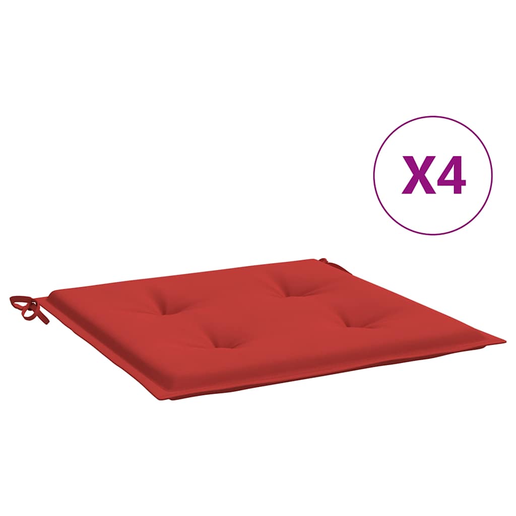 Vidaxl Gartenstuhl Kissen 4 Stcs 40x40x4 cm Oxford Stoff rot