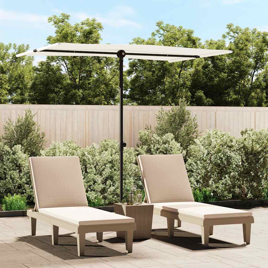 Vidaxl parasol s hliníkovým pólem 2x1,5 m písek bílý