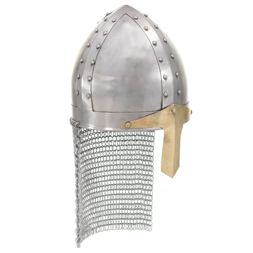 Vidaxl Crusader Helma Replika Larp Steel Silver Colored