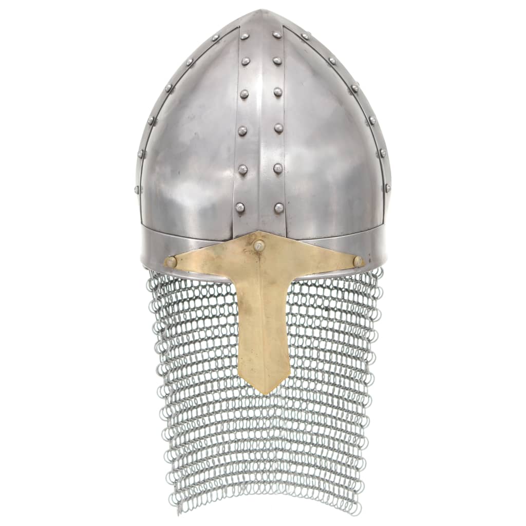 Vidaxl Crusader Helma Replika Larp Steel Silver Colored