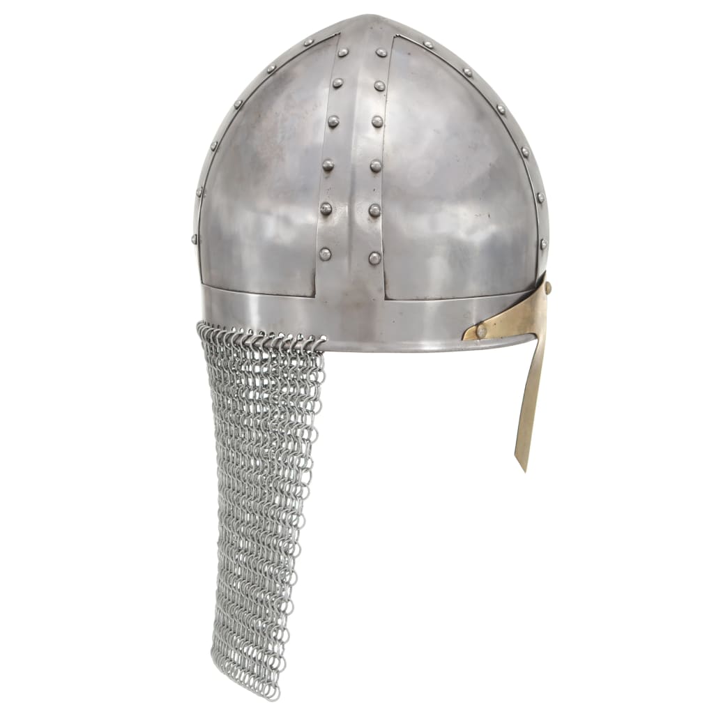 Vidaxl Crusader Helma Replika Larp Steel Silver Colored