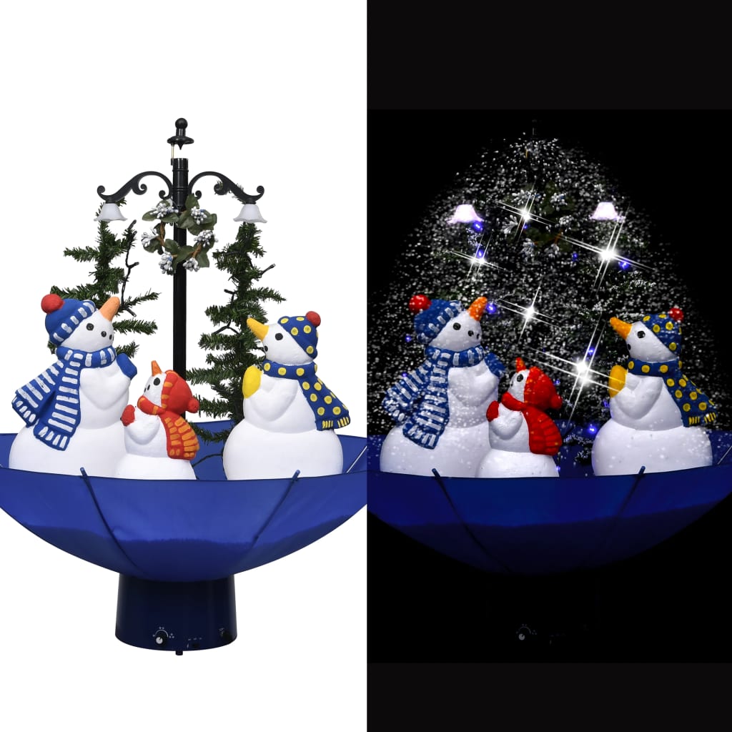 Vidaxl Christmas Snowing avec parapluie 75 cm PVC bleu