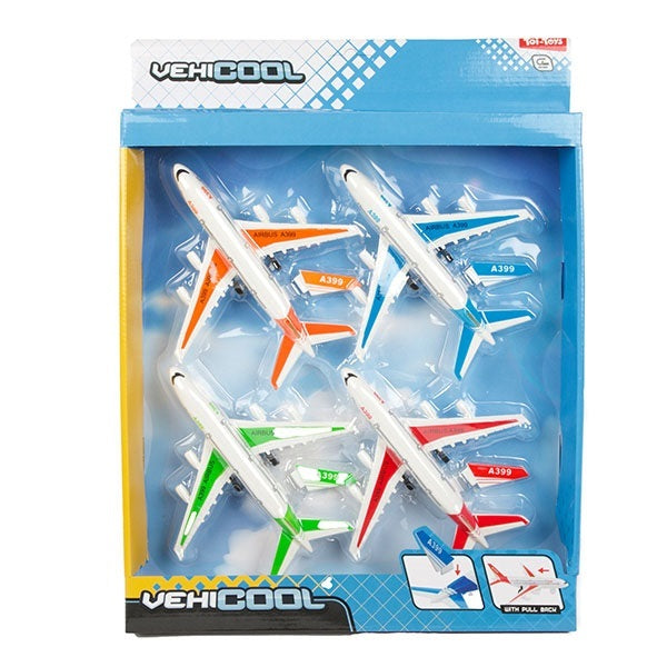 Toi-Toys Vehicicool Pociągnij samoloty, 4st.