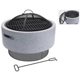 PROGARDEN PROGARDEN FUOCO COVEL con griglia barbecue intorno a 52x18,5 cm grigio chiaro