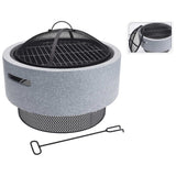 PROGARDEN PROGARDEN FUOCO COVEL con griglia barbecue intorno a 52x18,5 cm grigio chiaro
