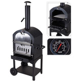 Progarden 2-in-1 barbecue pizza oven 68 x 48 x 156 cm stainless steel black