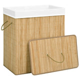 Vidaxl laundry basket with 2 compartments 100 l bamboo