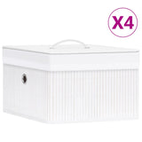 Vidaxl opbevaringsbokse 4 pc bambus hvid