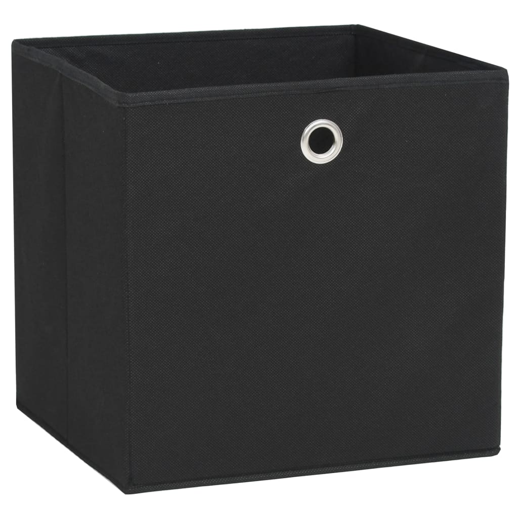 Vidaxl opbevaringsbokse 4 stk. 28x28x28 cm ikke -vævet stof sort sort