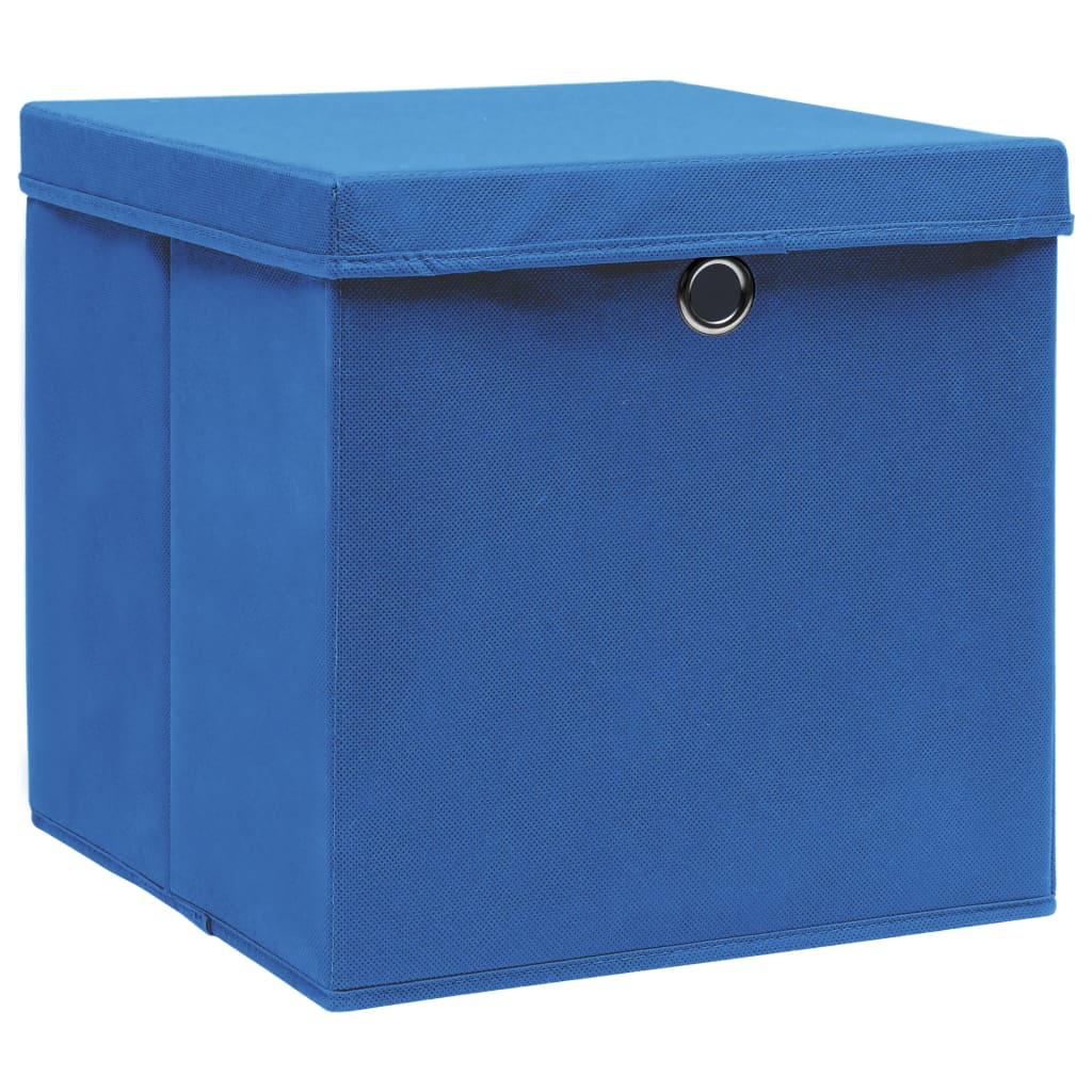 Vidaxl storage boxes with lid 4 pcs 28x28x28 cm blue