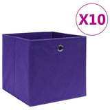 Škatle za shranjevanje vidaxl 10 psov 28x28x28 cm netkana tkanina vijolična