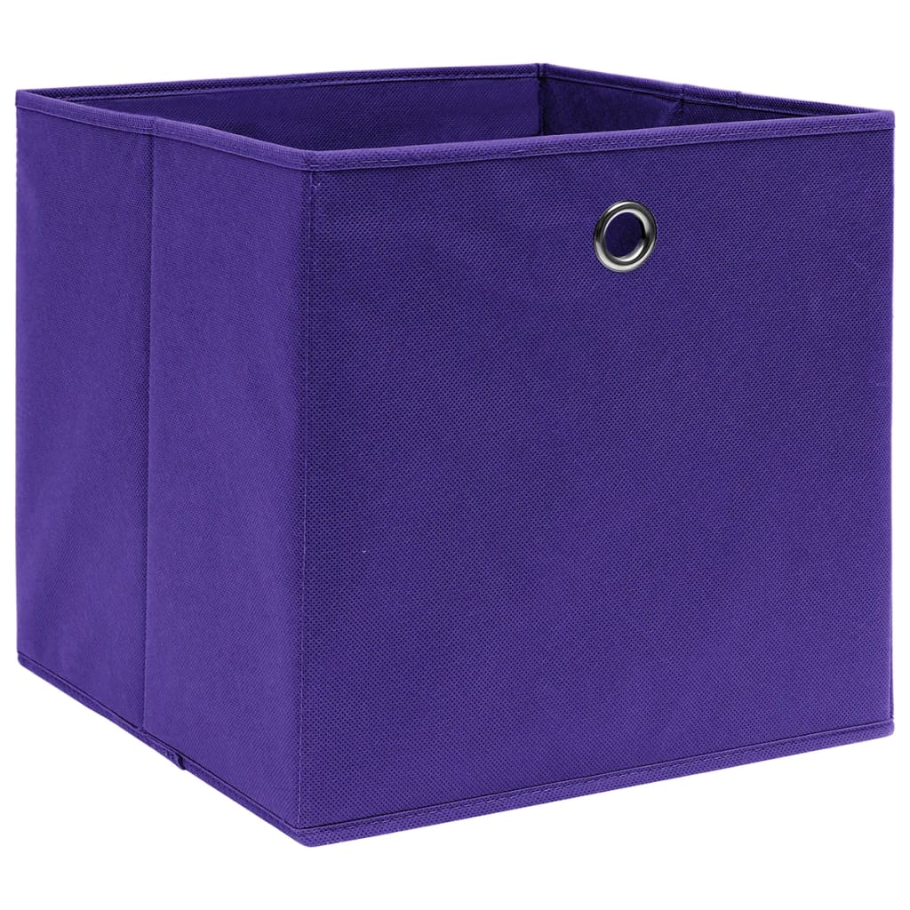 Škatle za shranjevanje vidaxl 10 psov 28x28x28 cm netkana tkanina vijolična
