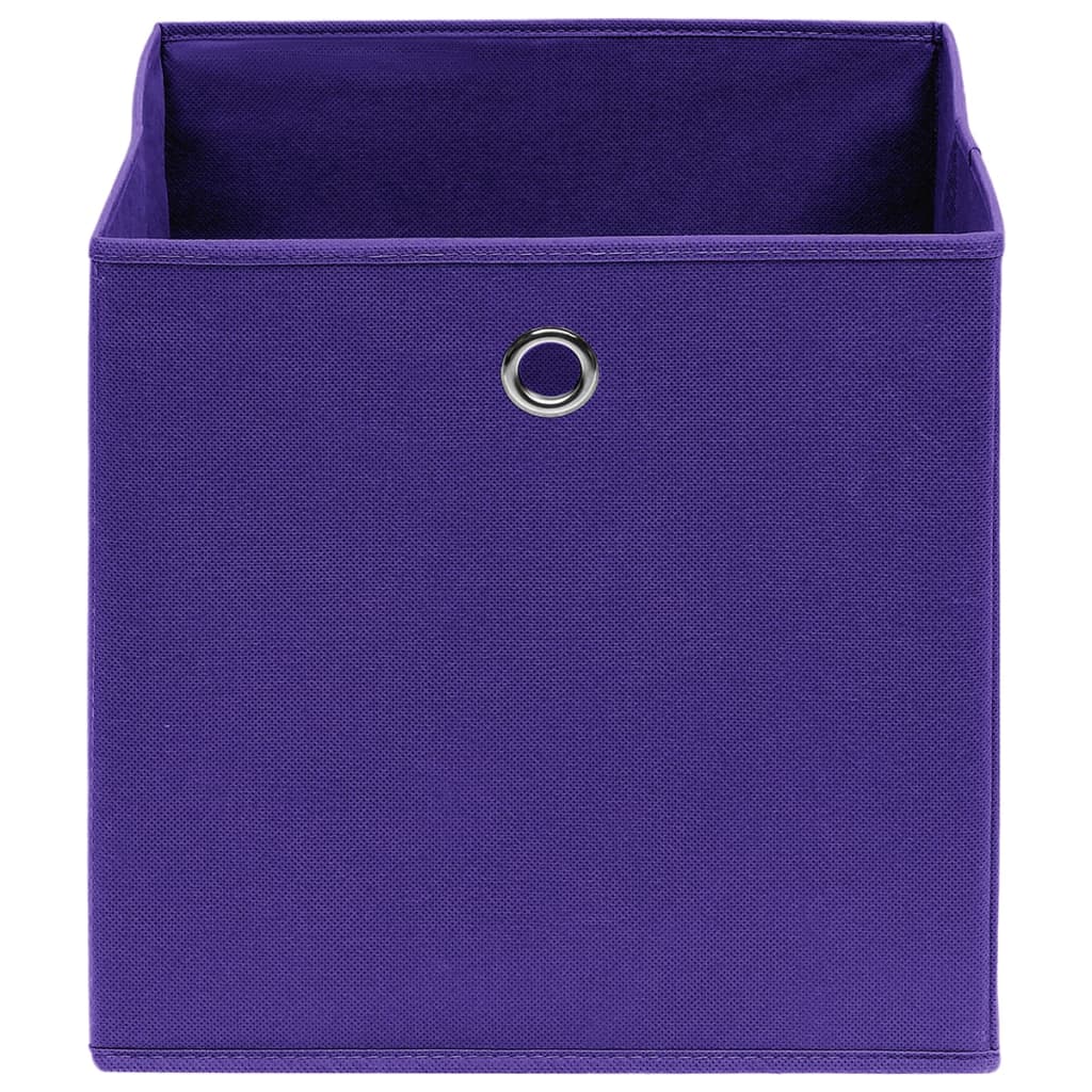 Škatle za shranjevanje vidaxl 10 psov 28x28x28 cm netkana tkanina vijolična