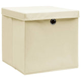 Úložné boxy Vidaxl s víkem 4 krémy 28x28x28 cm