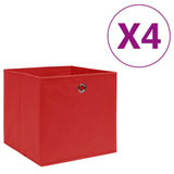 Úložné boxy Vidaxl 4 ks 28x28x28 cm Netkaná látka červená