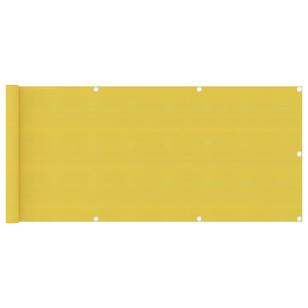 Écran de balcon Vidaxl 75x400 cm jaune HDPE