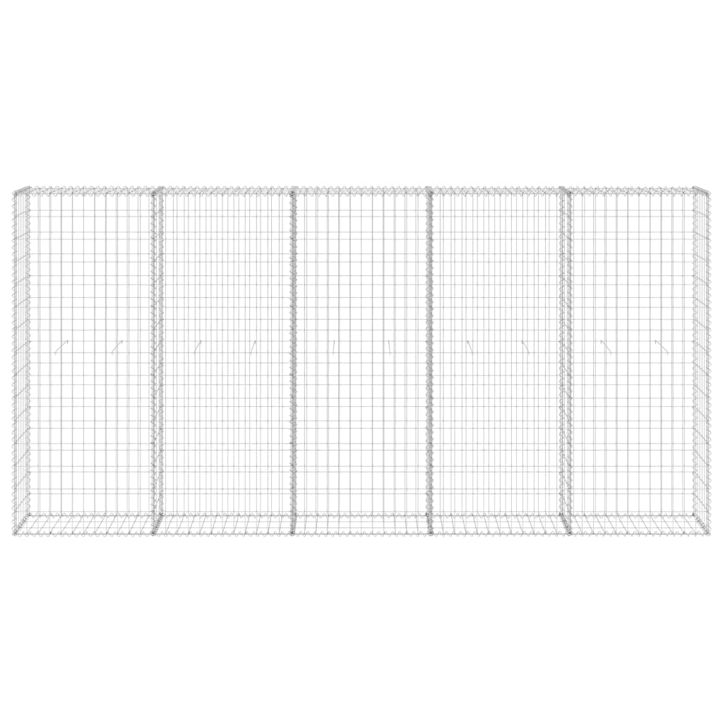 Vidaxl Schanskorf Wall z pokrywkami 300x30x150 cm ocynkowana stal