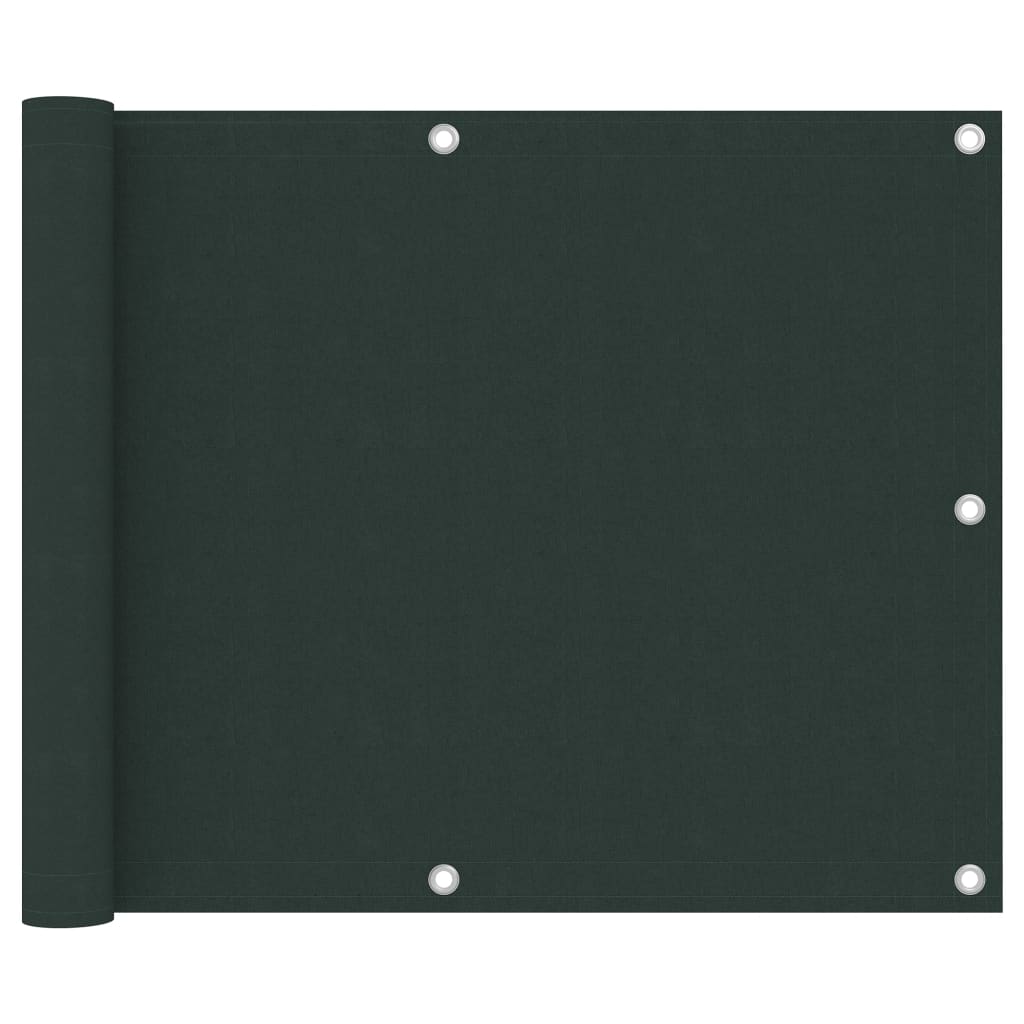 Vidaxl Balcony Schermata 75x400 cm Tessuto Oxford Verde scuro