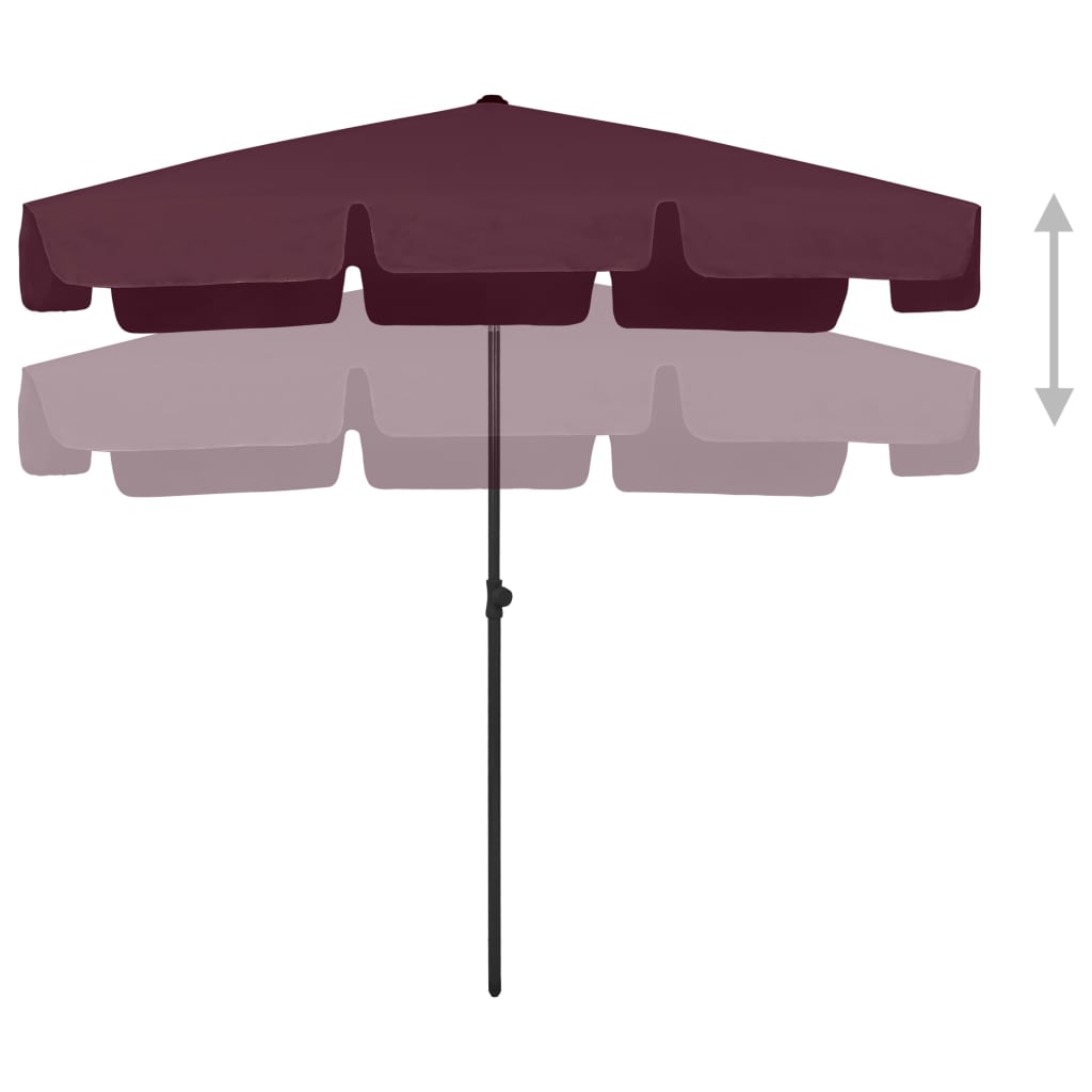Vidaxl StrandParasol 200x125 cm Bordeaux rød
