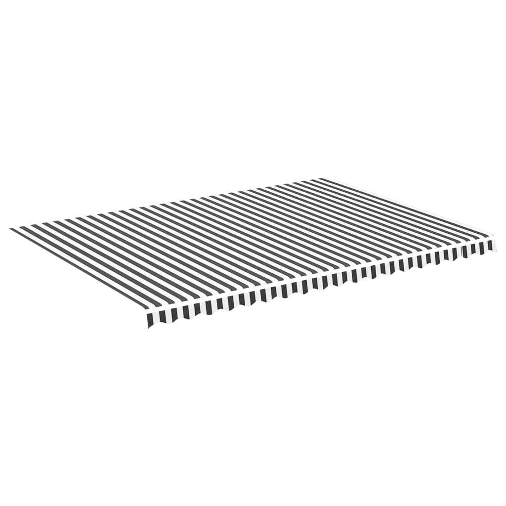 Tissu de remplacement de Vidaxl pour Luifel 5x3,5 M anthracite -colore et blanc
