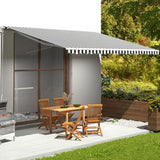 Tissu de remplacement de Vidaxl pour Luifel 5x3,5 M anthracite -colore et blanc