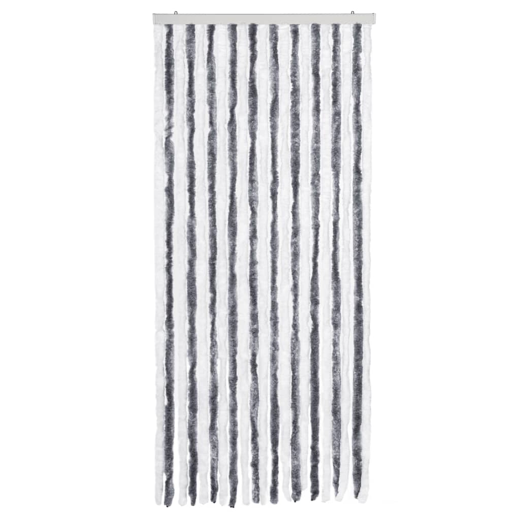 Vidaxl Fly Curtain 90x200 cm Chenille grå og hvit