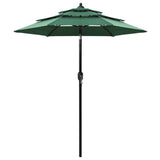Vidaxl Parasol 3-skikt med aluminiumstång 2 m grön