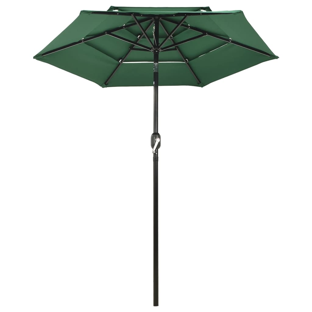 Vidaxl Parasol 3-skikt med aluminiumstång 2 m grön