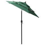 Vidaxl Parasol 3-skikt med aluminiumstång 2 m grön
