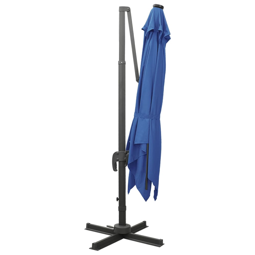 Vidaxl schwëmmt Paraseols mat Pole a LED LED LED 300 CM AZURE BLUE