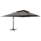 Vidaxl -schwimmendes Parasol mit Doppeldach 400 x 300 cm Anthrazit -Verschärft