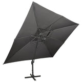 Vidaxl -schwimmendes Parasol mit Doppeldach 400 x 300 cm Anthrazit -Verschärft