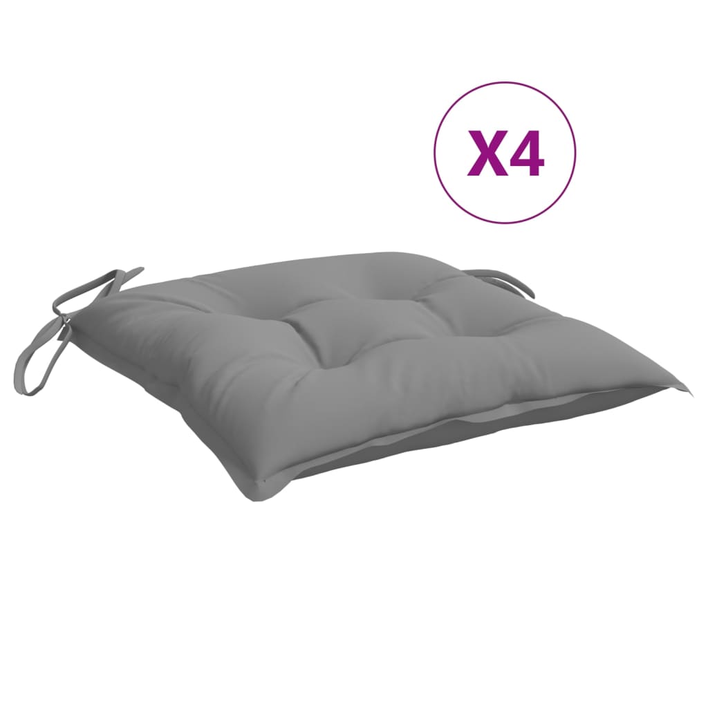 Cuscini da sedia Vidaxl 4 pezzi 40x40x7 cm tessuto di oxford grigio