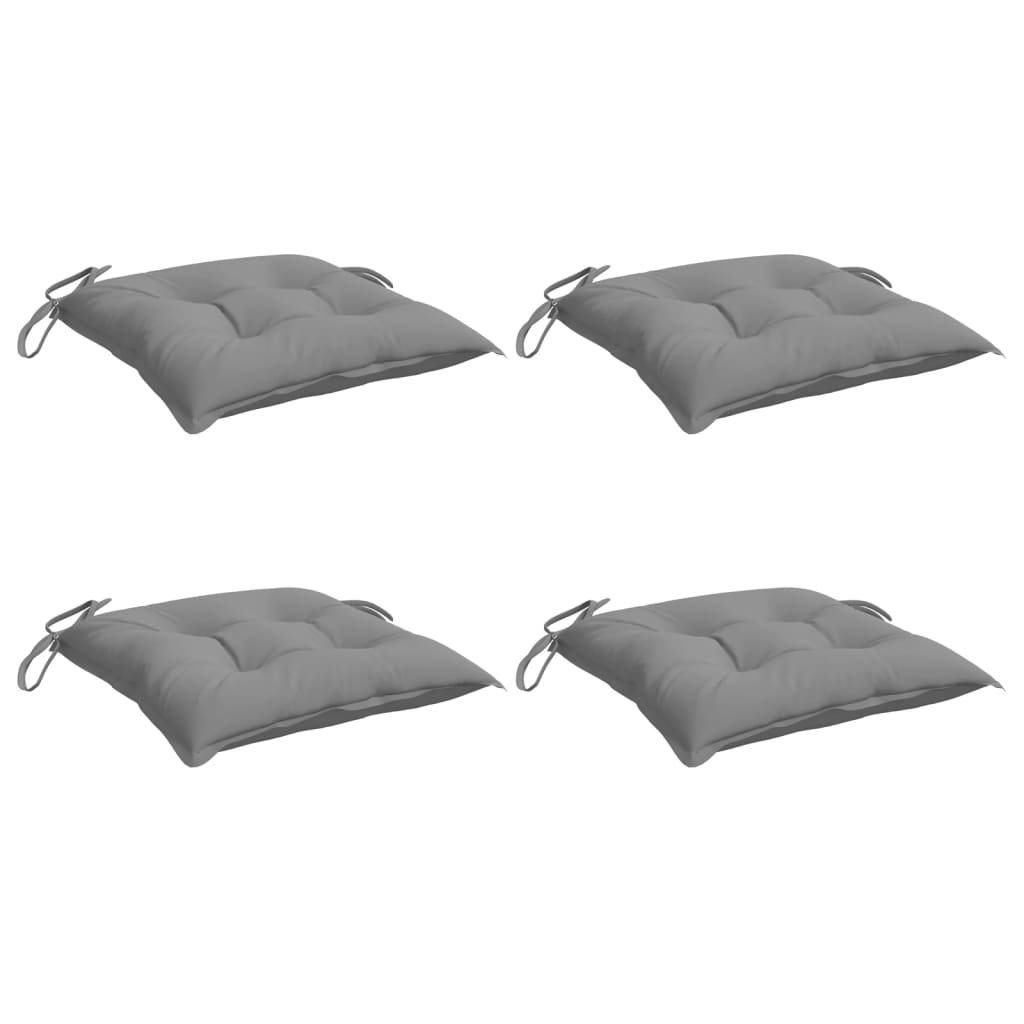 Cuscini da sedia Vidaxl 4 pezzi 40x40x7 cm tessuto di oxford grigio