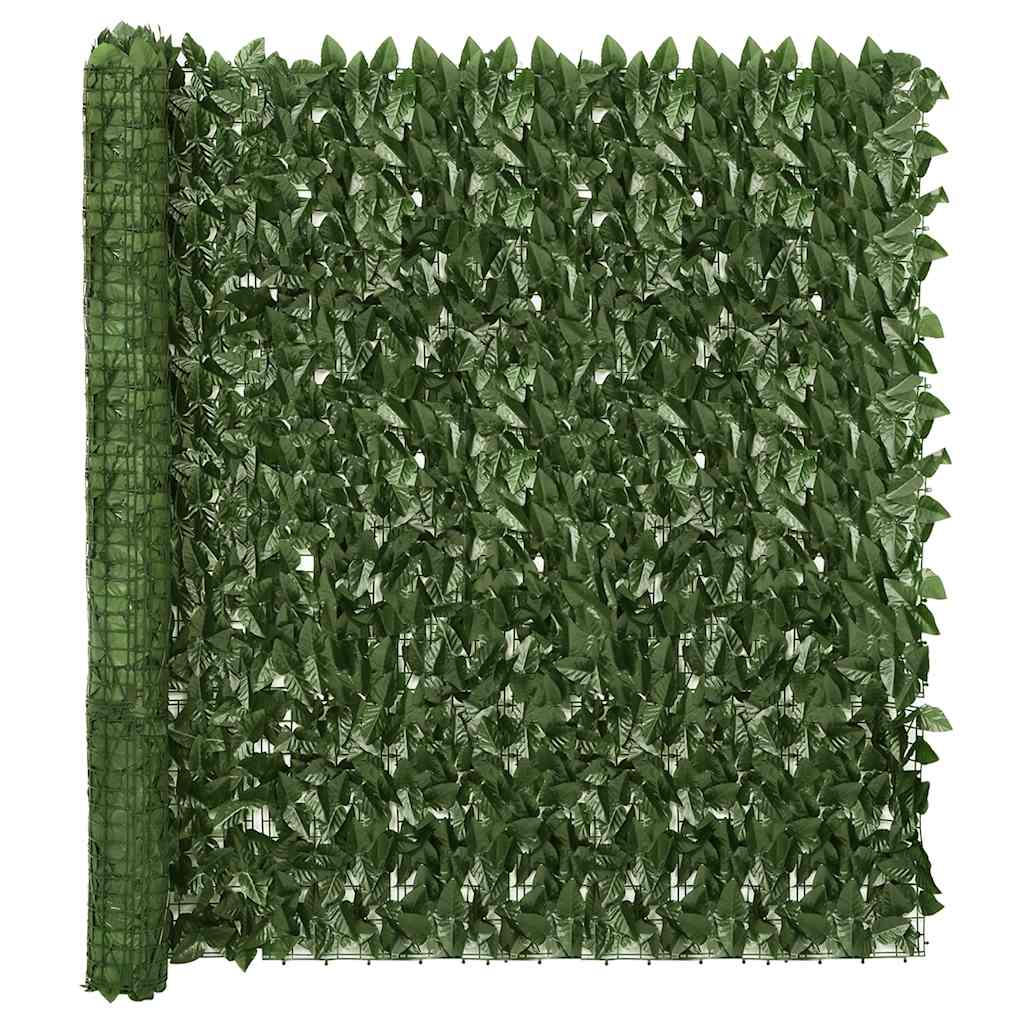 Écran de balcon Vidaxl avec feuilles vert foncé 300x150 cm
